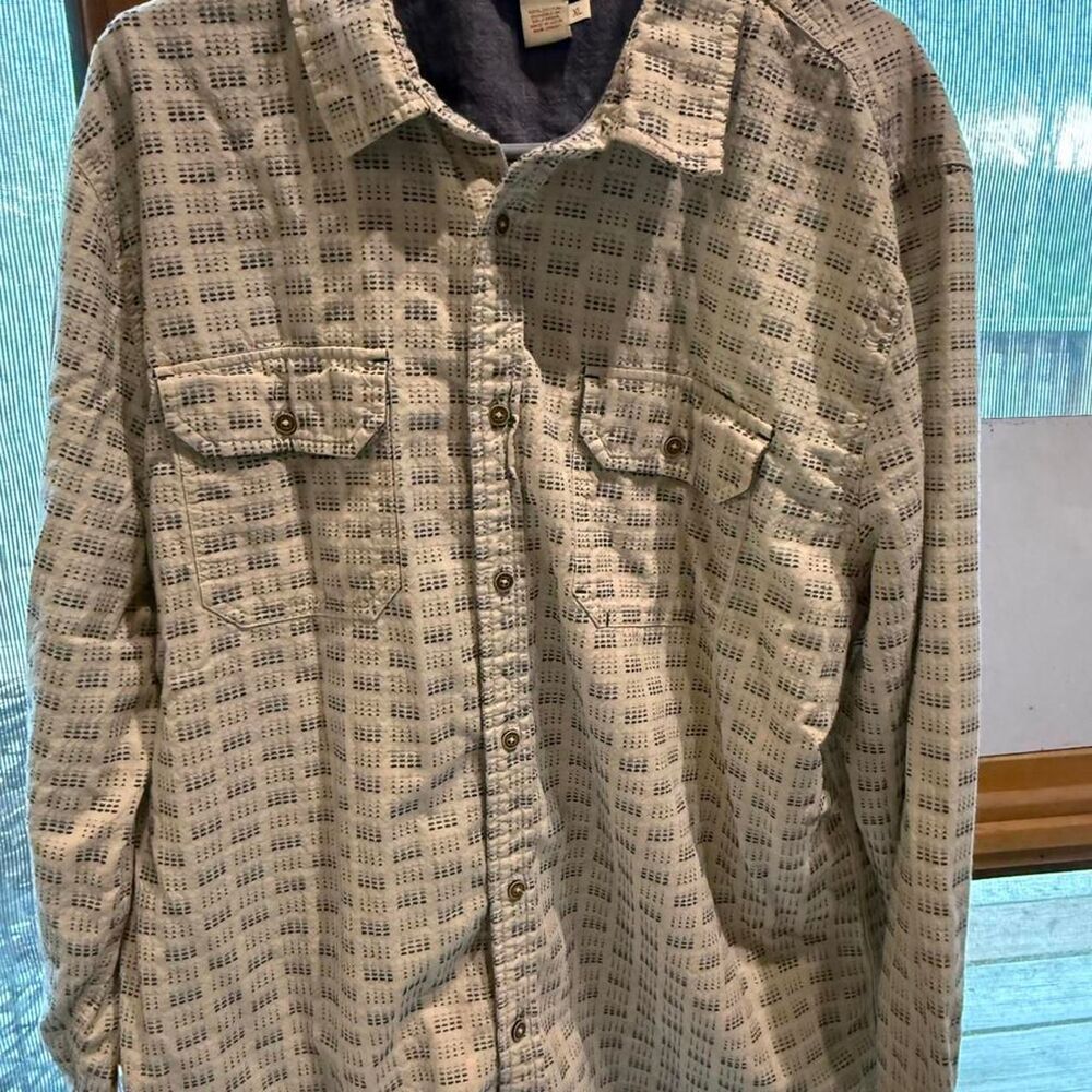 Carbon2cobalt Men's Cream and Tan Shirt